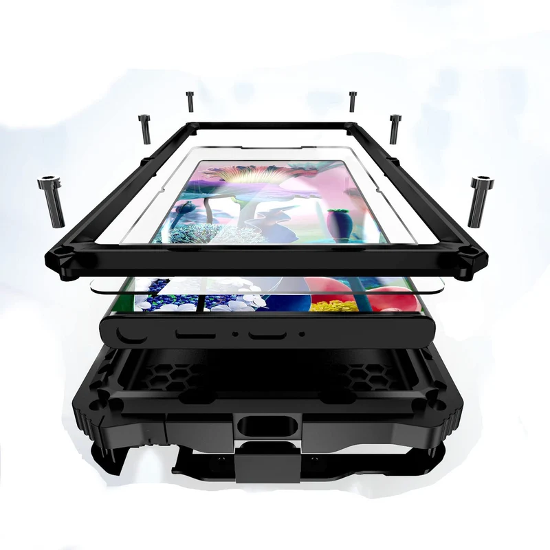 Lunivop for Samsung Galaxy S23 Ultra Metal Heavy Duty Case Black