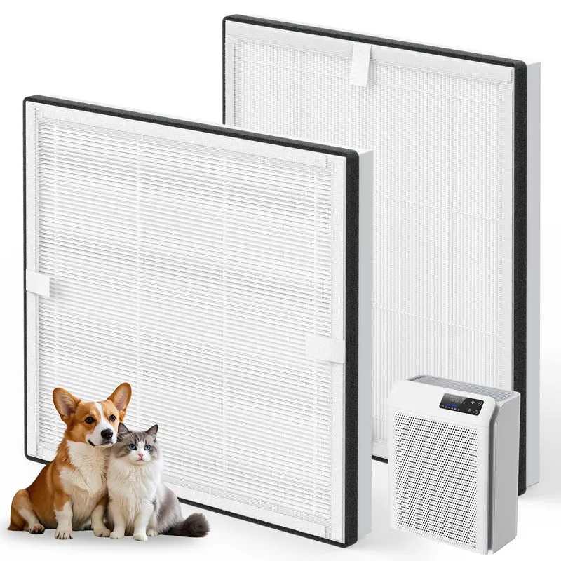 2 Pack Ganymede Replacement Filter for EOEBOT/MATONC Ganymede Air Cleaner Purifier, 3in1 Filtration System with Washable PreF