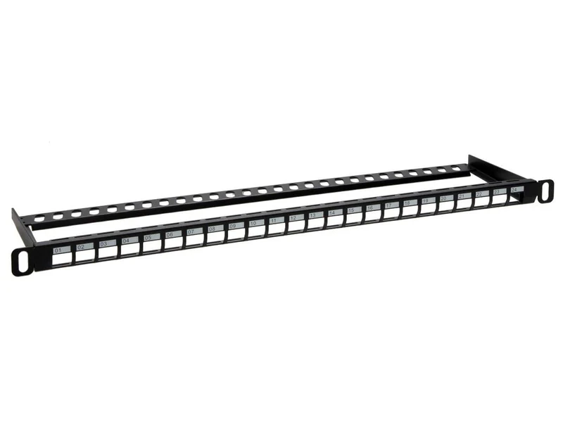Monoprice 24-Port Blank Keystone Utp Patch Panel, Half-U, With Wire Support Bar