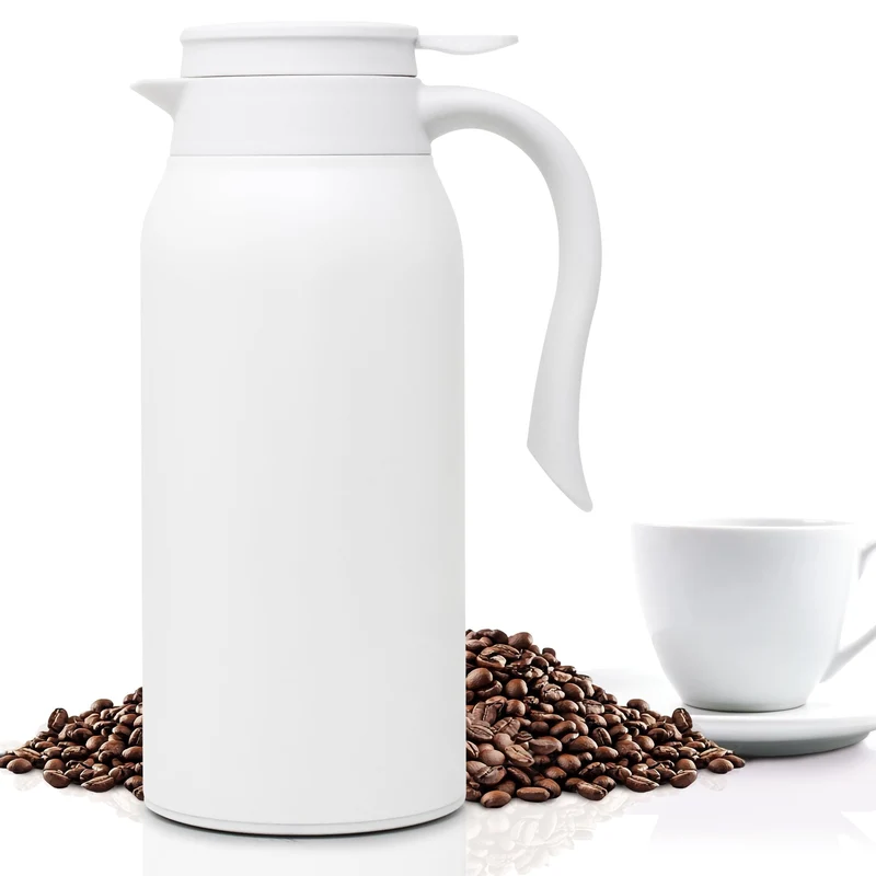 JS Gourmet Stainless Steel Insulated Coffee Carafe, Thermal Airpot, 40.5 Oz