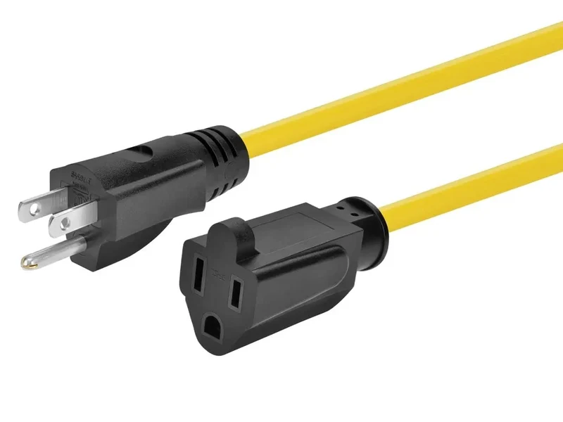 Monoprice Outdoor Extension Cord - Nema 5-15P To Nema 5-15R 14Awg 15A Sjtw Yello