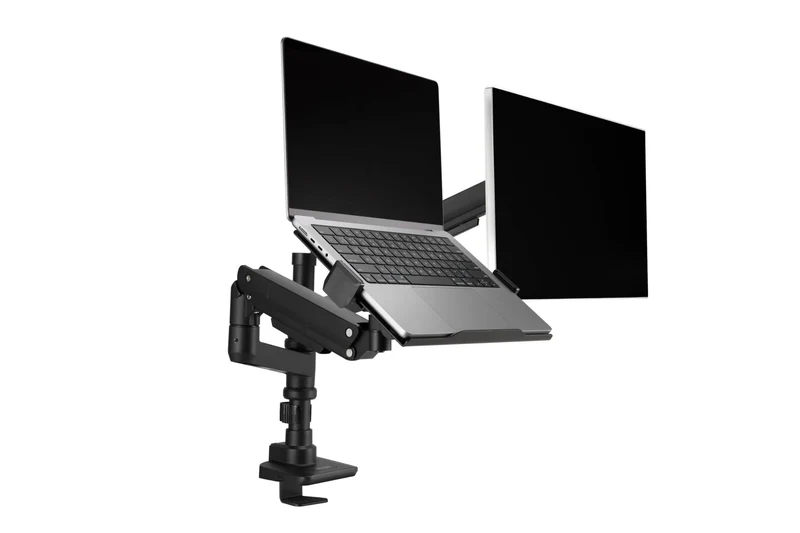 Smartfit Premium Heavy Duty Dual Monitor Arm With Laptop Tray