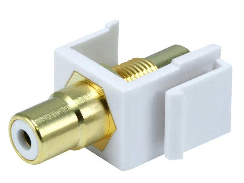 Monoprice Keystone Jack - Modular Rca W/White Center (White)