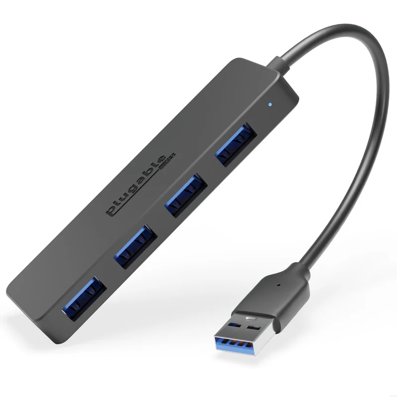 Plugable 4 Port Usb Hub 3.0, Usb Splitter For Laptop, Compatible With Windows, S