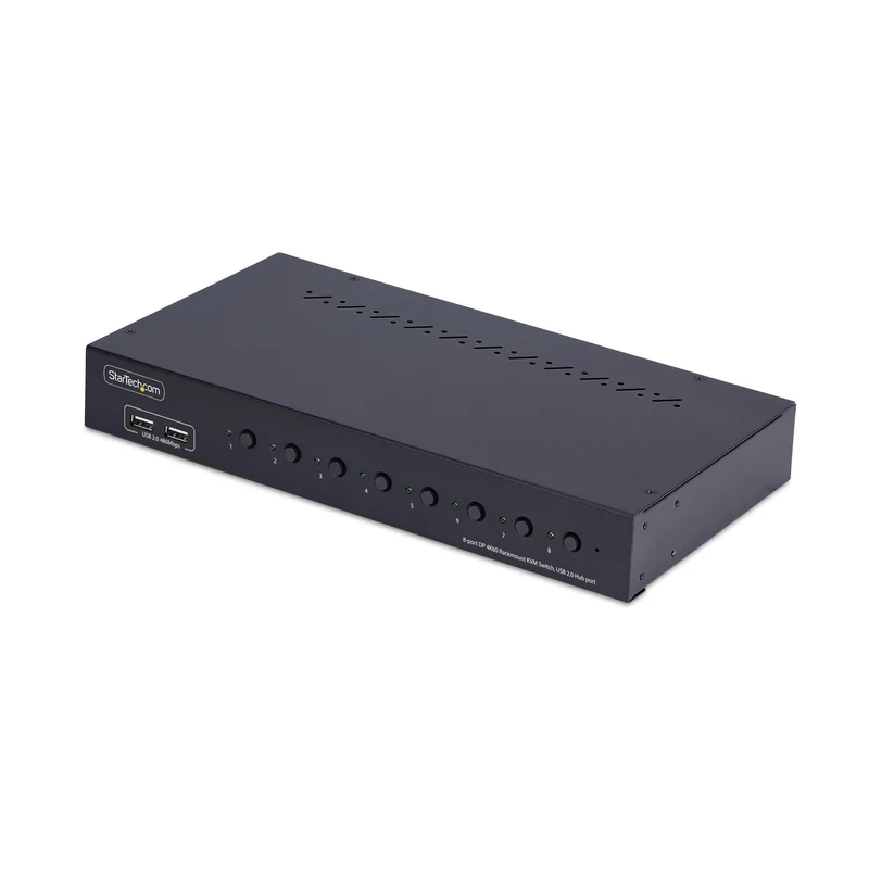 8-Port Displayport Kvm Switch With 1U Rack Mount Kit, 4K 60Hz Dp 1.2, Push-Butto