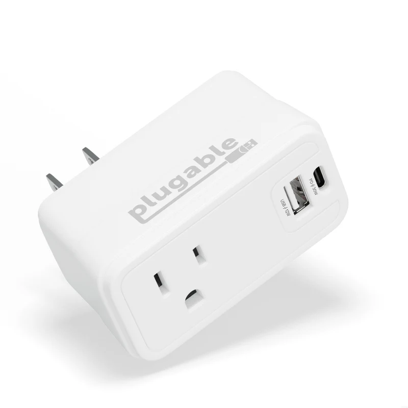 Plugable Wall Outlet Extender With 1X Usb-C And 1X Usb, 32W Usb C Charger Block,