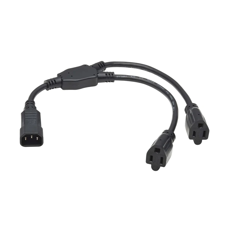 Eaton Tripp Lite Series Power Cord Y Splitter, C14 To 2X Nema 5-15R - 13A, 125V,