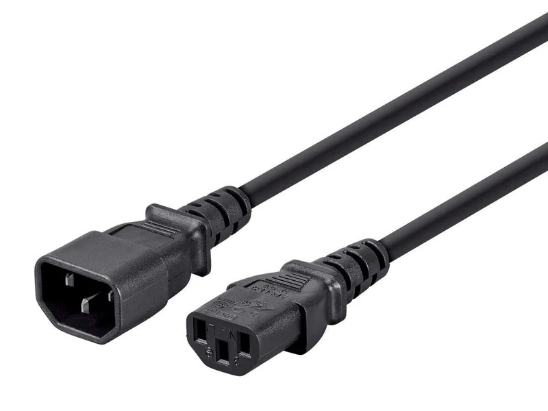 Monoprice Extension Cord - Iec 60320 C14 To Iec 60320 C13_ 14Awg_ 15A/1875W_ 3-P