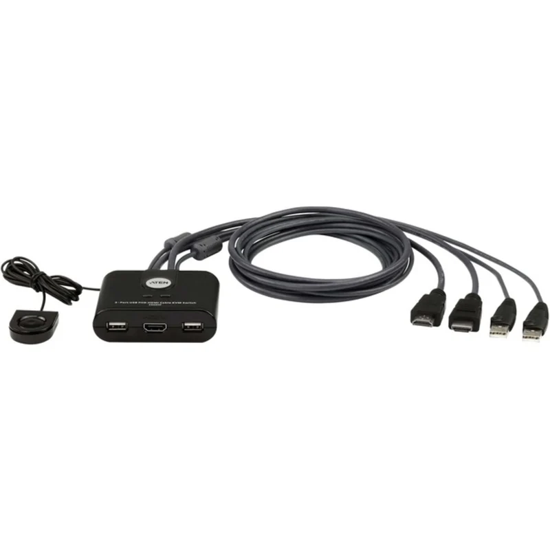 2-Port Usb Fhd Hdmi Cable Kvm With Remote Port Selector