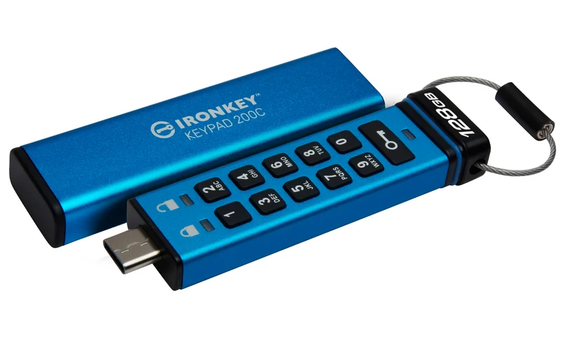 128Gb Usb-C Ironkey Keypad 200C, Fips 140-3 Lvl 3 (Pending) Aes-256