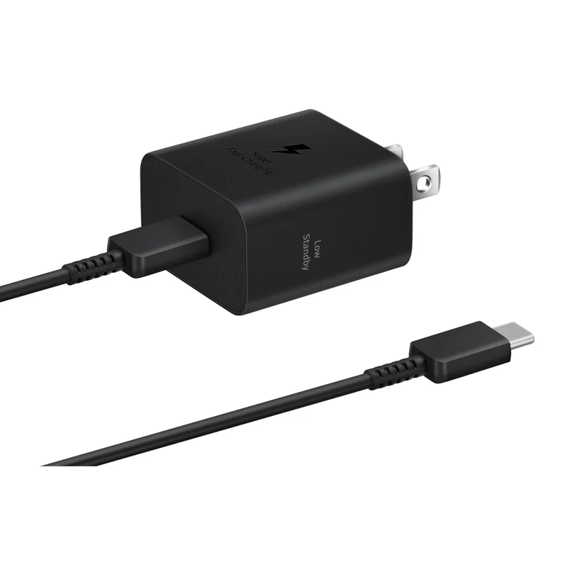 25W Travel Adapter With Cable - Black