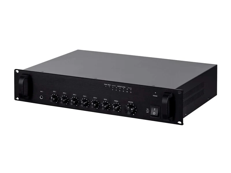 Monoprice Commercial Audio 60W 5Ch 100/70V Mixer Amp With Microphone Priority (N