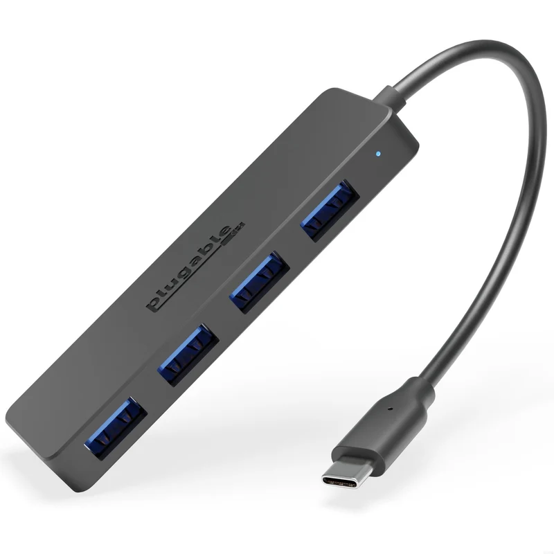Plugable Usb C To Usb Adapter Hub, 4 Port Usb 3.0 Hub For Windows, Macbook Pro/A