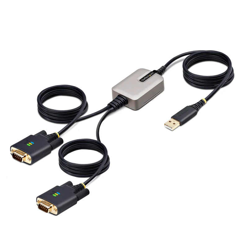 13Ft (4M) 2-Port Usb To Serial Adapter Cable, Interchangeable Db9 Screws/Nuts, C