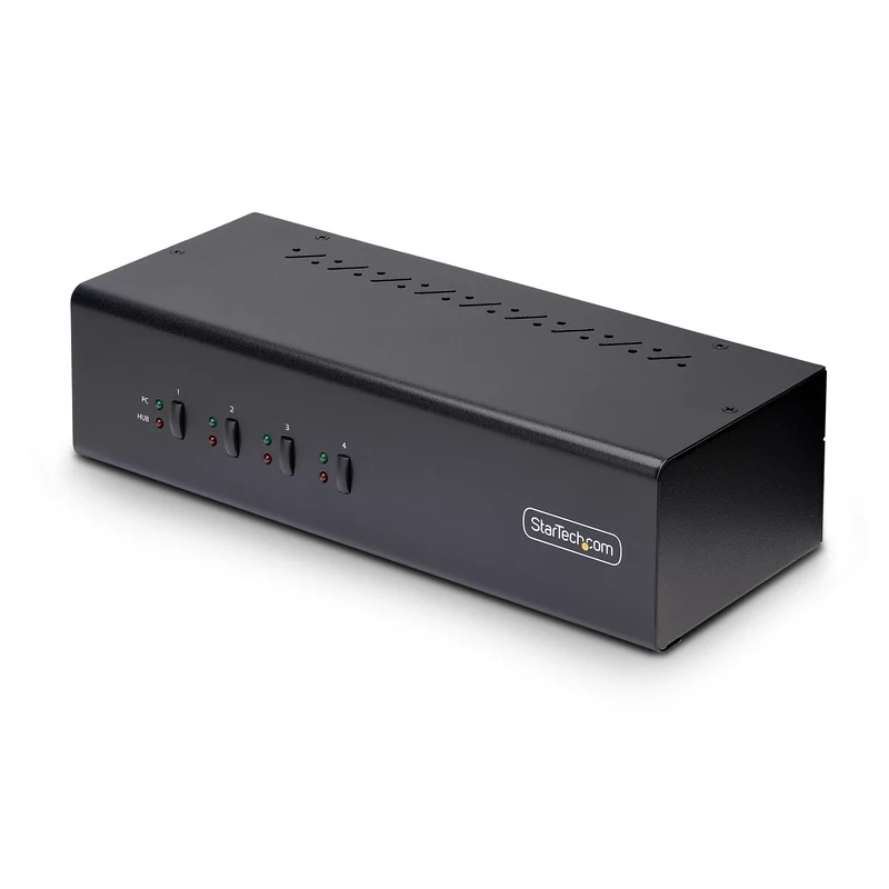 4-Port Dual-Monitor Displayport Kvm Switch, 4K 60Hz, 2X Usb 5Gbps Hub Ports, 2X