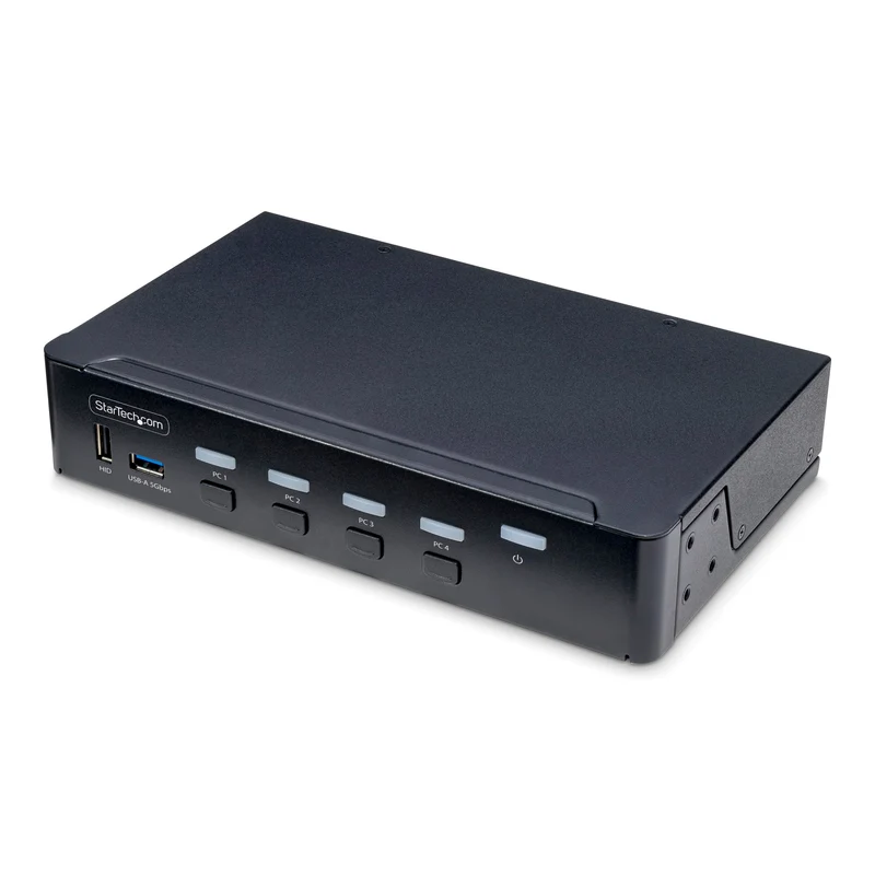 4-Port Displayport Kvm Switch, Single 4K 60Hz Monitor, 6X Usb Ports, Push-Button