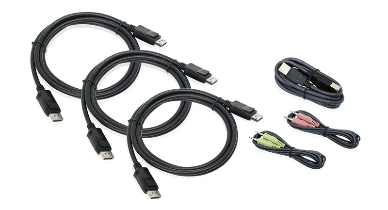 Triple View Displayport Cable Set With Usb And Audio Taa Compliant
