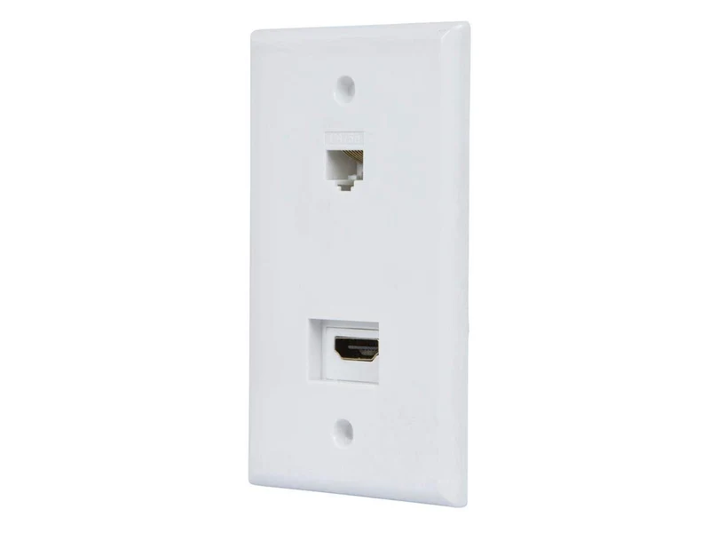 Monoprice Recessed Hdmi Wall Plate_ With 1 Hdmi F/F Adapter & 1Rj45 Cat5E Couple
