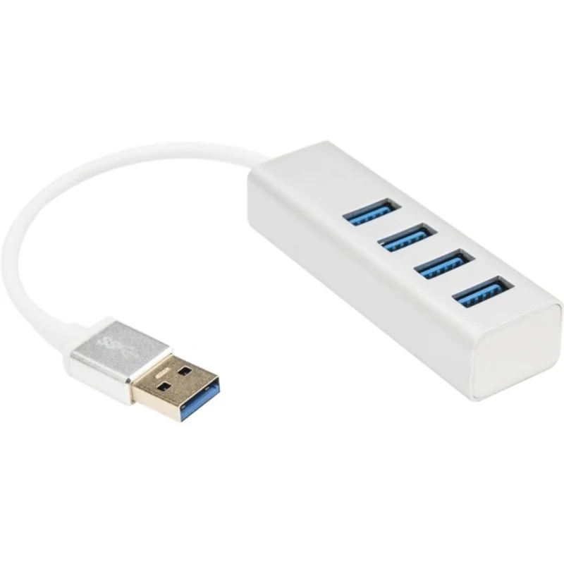 Premium Portable 4 Port Superspeed Mini Usb 3.0 Hub 6In - External - 4 Usb Ports