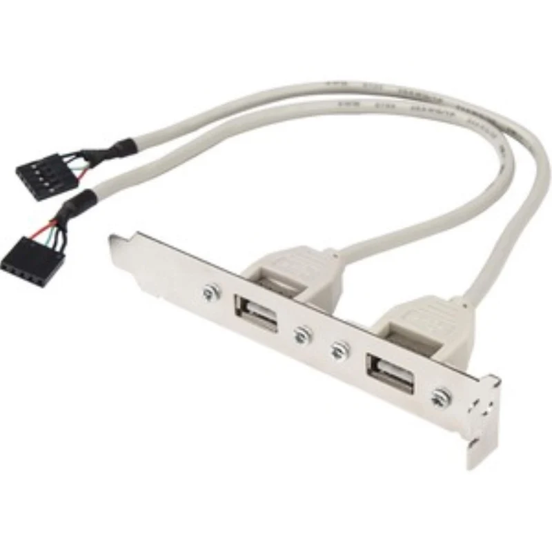 Premium 8In 2-Port Usb Type A Female Low Profile Slot Plate Adapter 2X Usb Type