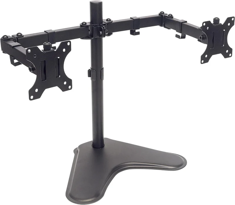 Universal Dual Monitor Stand With Double-Link Swing Arms Holds Two 13 To 32 Lcd