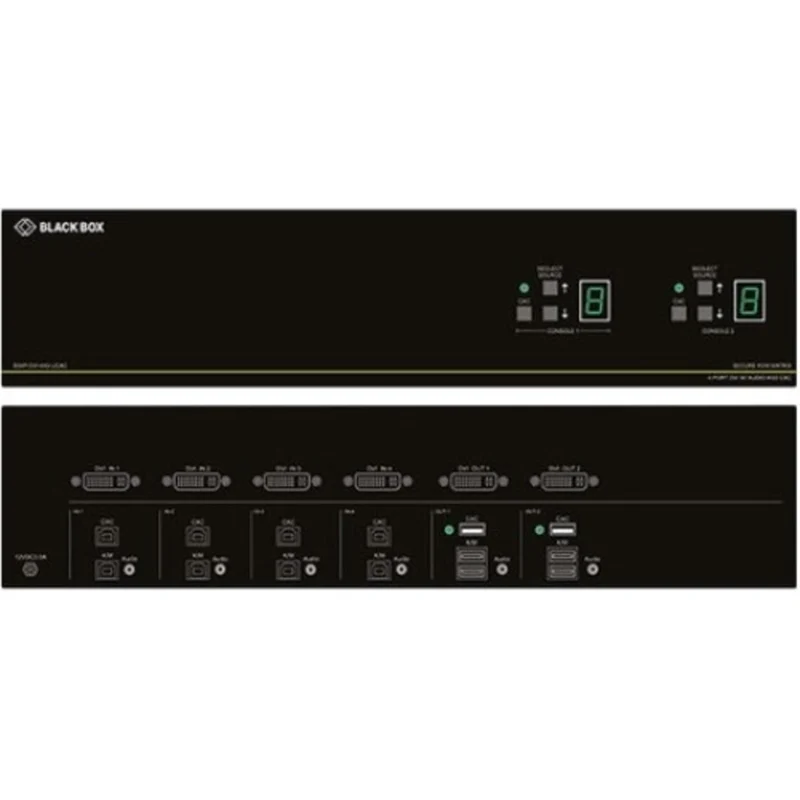 Secure Kvm Matrix Switch, Niap 3.0 Certified - 2 Users X 4 Sources, Dvi-I, Usb,