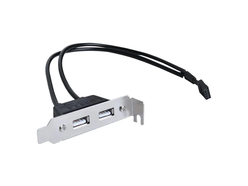 Usb 2.0 Compatible 2-Port Usb 2.0 Low Profile Extension Bracket Connectivity Eas