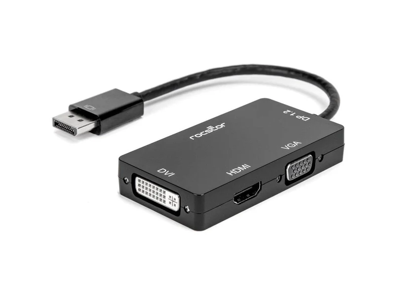 Rocstor Premium 3-In-1 Displayport To Hdmi, Vga, Or Dvi Converter Adapter 4Kx2K