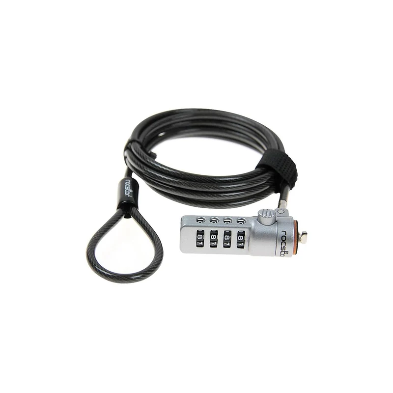 Rocbolt Combination Cable Lock - 4-Digit Combination Lock - 6 Ft 1.8M - For Note