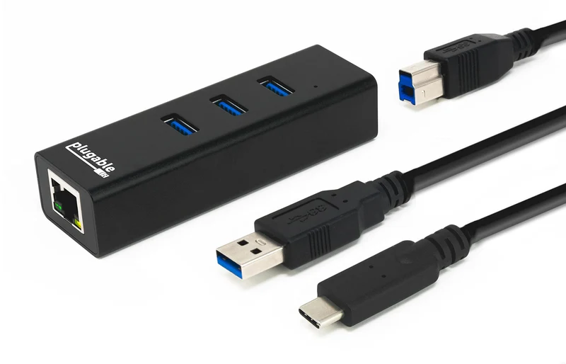 Usb Hub With Ethernet, 3 Port Usb 3 Bus Powered Hub With Gigabit Ethernet Compat