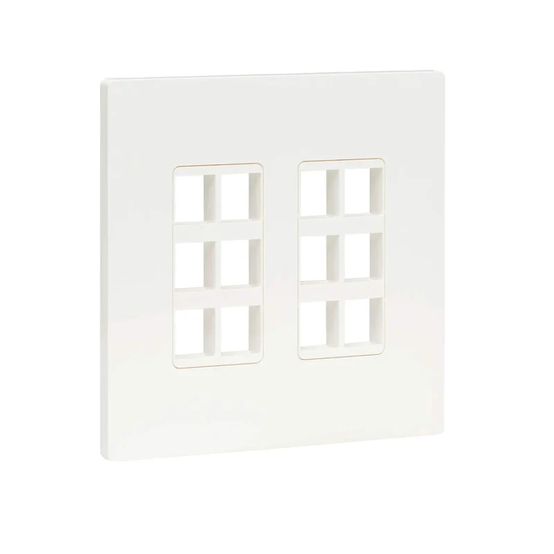 Eaton Tripp Lite Series 12-Port Keystone Double-Gang Faceplate, White, Taa - Lif