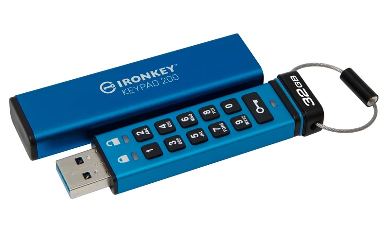 32Gb Ironkey Keypad 200, Fips 140-3 Lvl 3 (Pending) Aes-256 Encrypted
