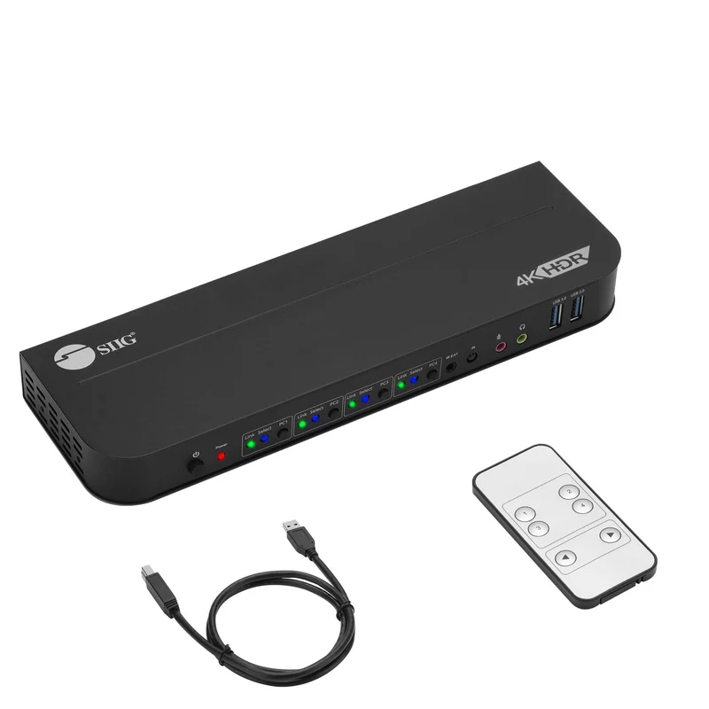 Siig 4X1 Displayport 4K Kvm Usb3 Switch (Ce-Kv0D11-S1)