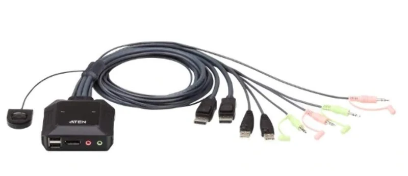 2-Port Usb Displayport Cable Kvm Switch