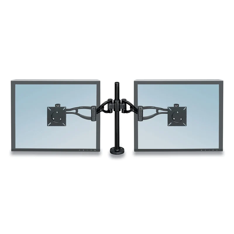 Professional Series Depth Adjustable Dual Monitor Arm Features Two Monitor Arms