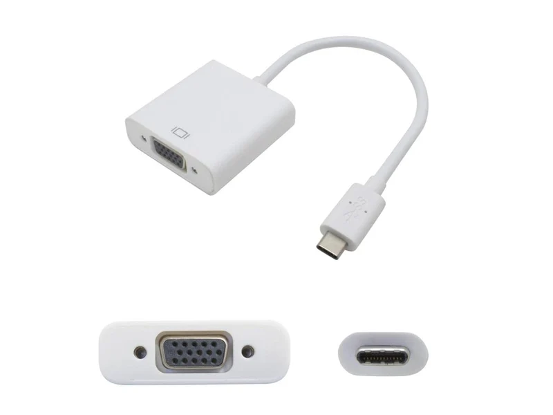 Addon 20Cm (8In) Usb 3.1 Type (C) Male To Vga Female White Adapter Cable