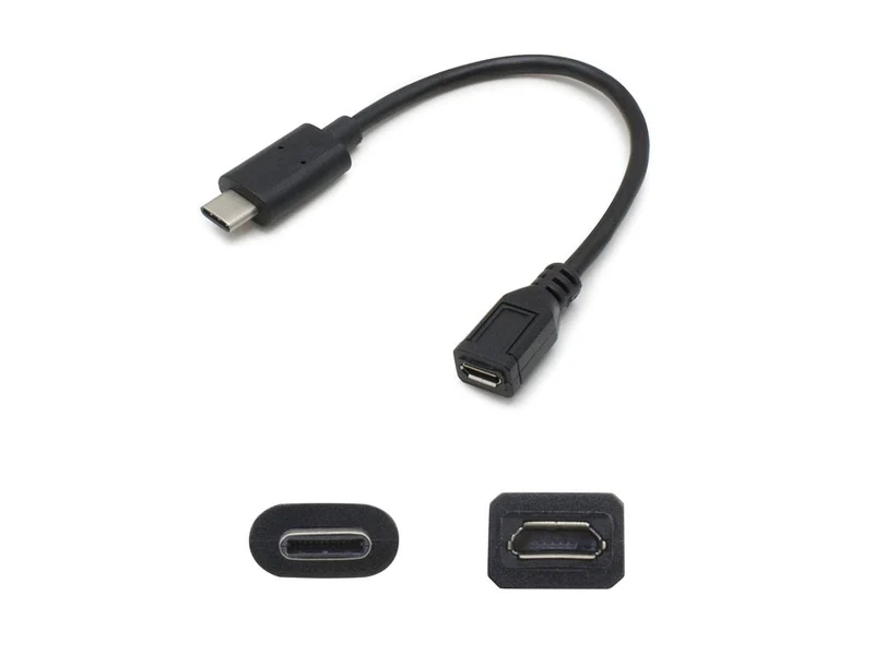 Addon 17Cm (7In) Usb 3.1 Type (C) Male To Micro-Usb 2.0 Female Black Adapter Cab
