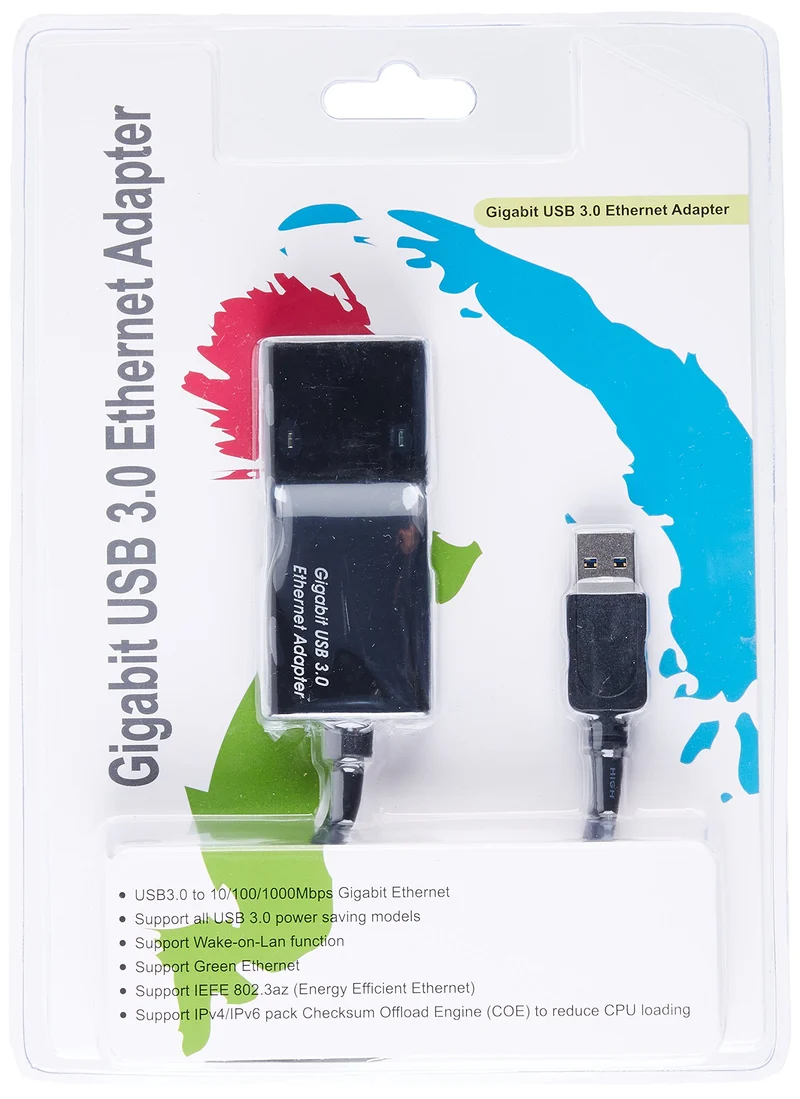 Addon Usb 3.0 (A) Male To Rj-45 Female Black Adapter