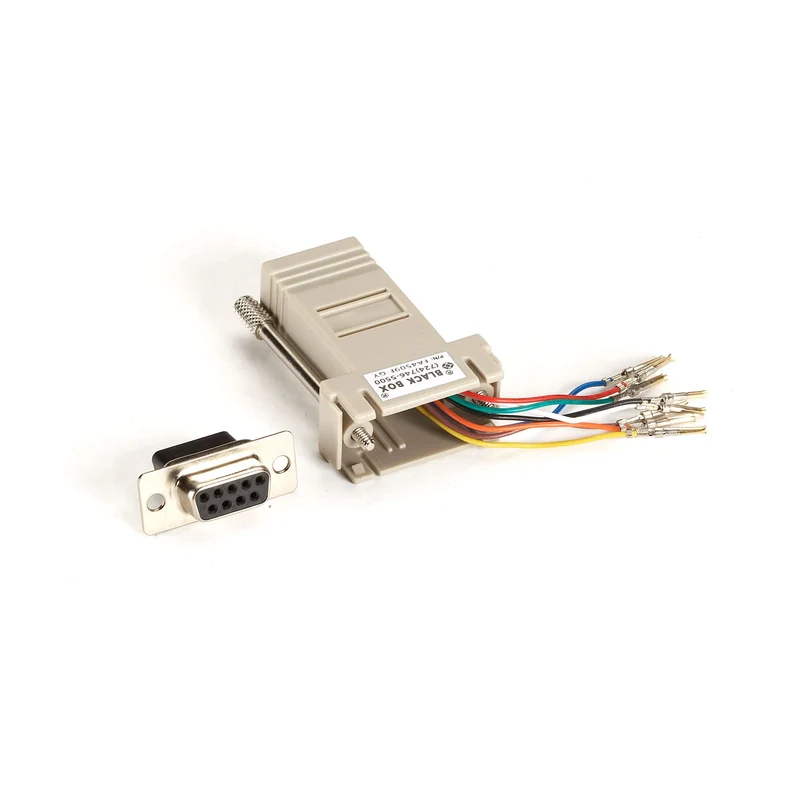 Modular Adapter Kit With Thumbscrews - Db9 (Female) To Rj45 (Female), Gray