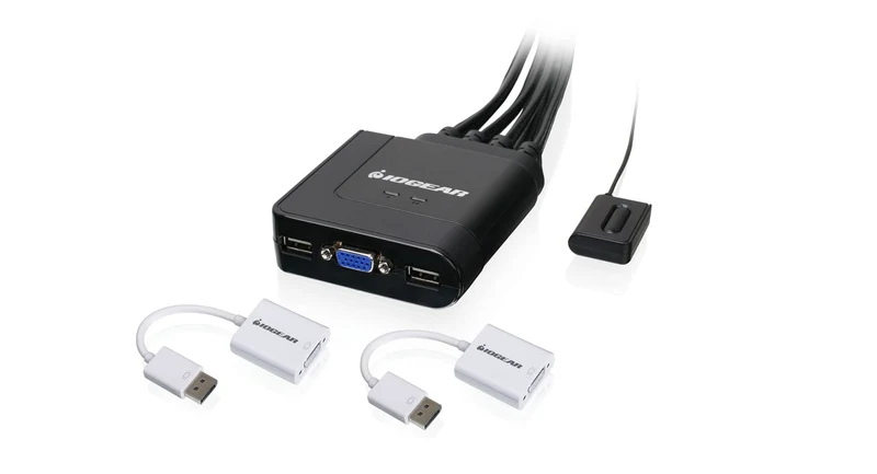 2-Port Cable Vga Kvm With Displayport Adapters
