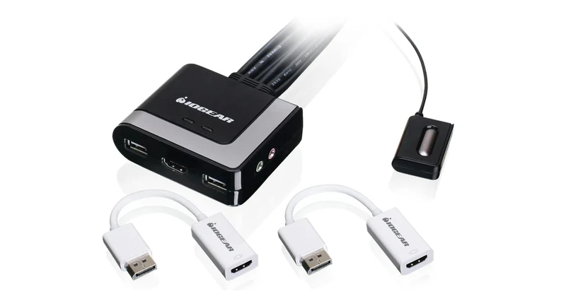 2-Port Hd Cable Kvm With Displayport Adapters