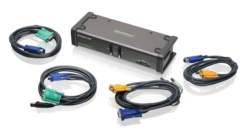 2 Port Dual View Kvm Switch W/Audio And Usb Peripheral Sharing Taa Compliant