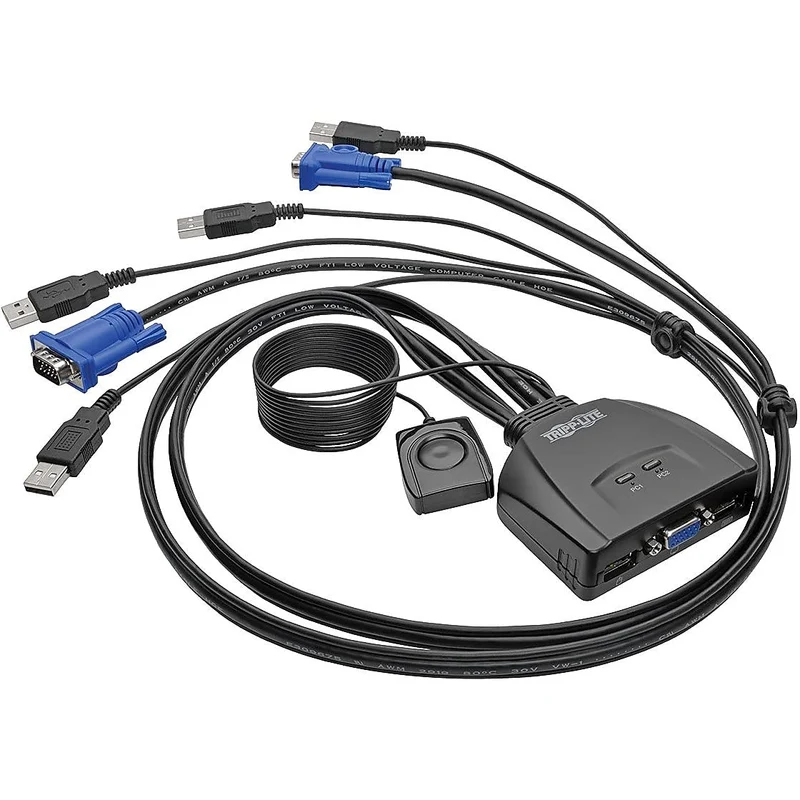 Eaton Tripp Lite Series 2-Port Usb/Vga Cable Kvm Switch With Cables And Usb Peri