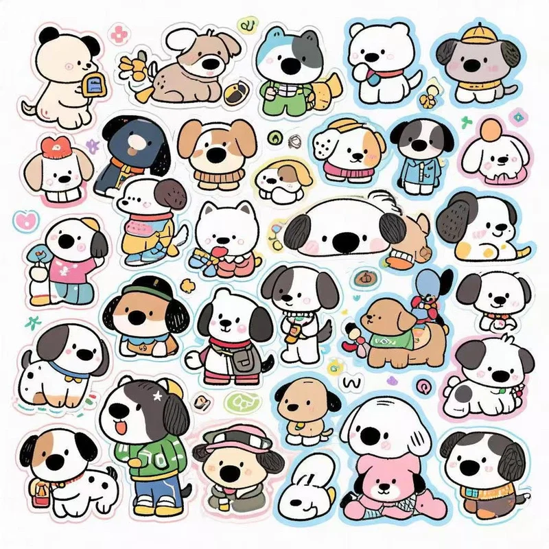 100pcs Cute Cartoon Dog for Kids Laptops,Aesthetic Vinyl Waterproof Stickers for Water Bottle Computer Journal Luggage Skateboard