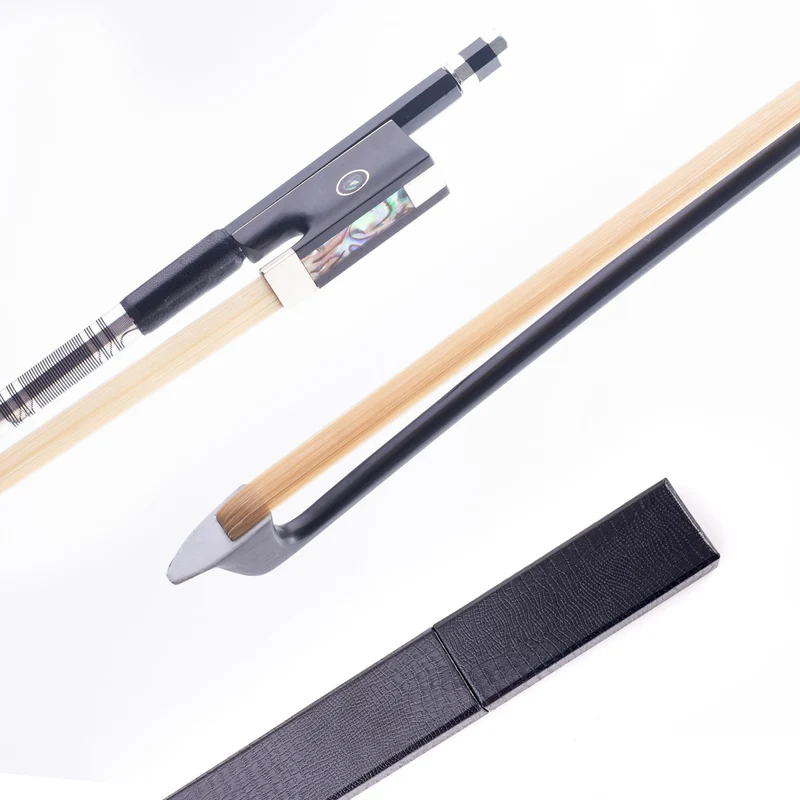 AMZZ 4/4 Carbon Fiber Violin Bow with Case, Lightweight & Well Balanced