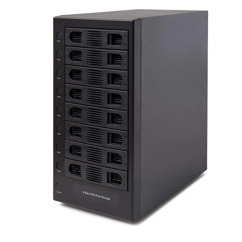 IO CREST Hard Drive Enclosure Supports Multi Bay via USB Interface, Black, 8-Bay