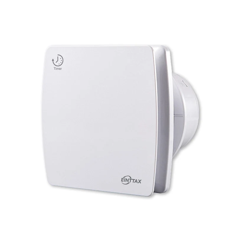 EINTTAX 4-Inch Wall Exhaust Fan, Silent Vent Extractor Fitted with Timer Function,milk white