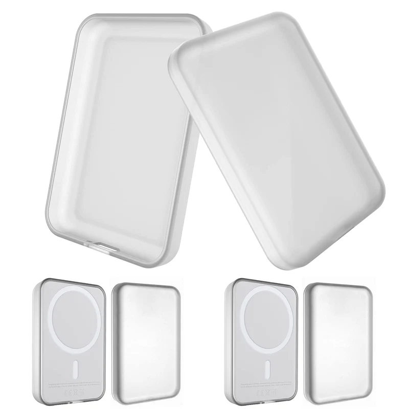 GHIJKL 2 Pack Case for Magsafe Battery Pack, Clear/Clear