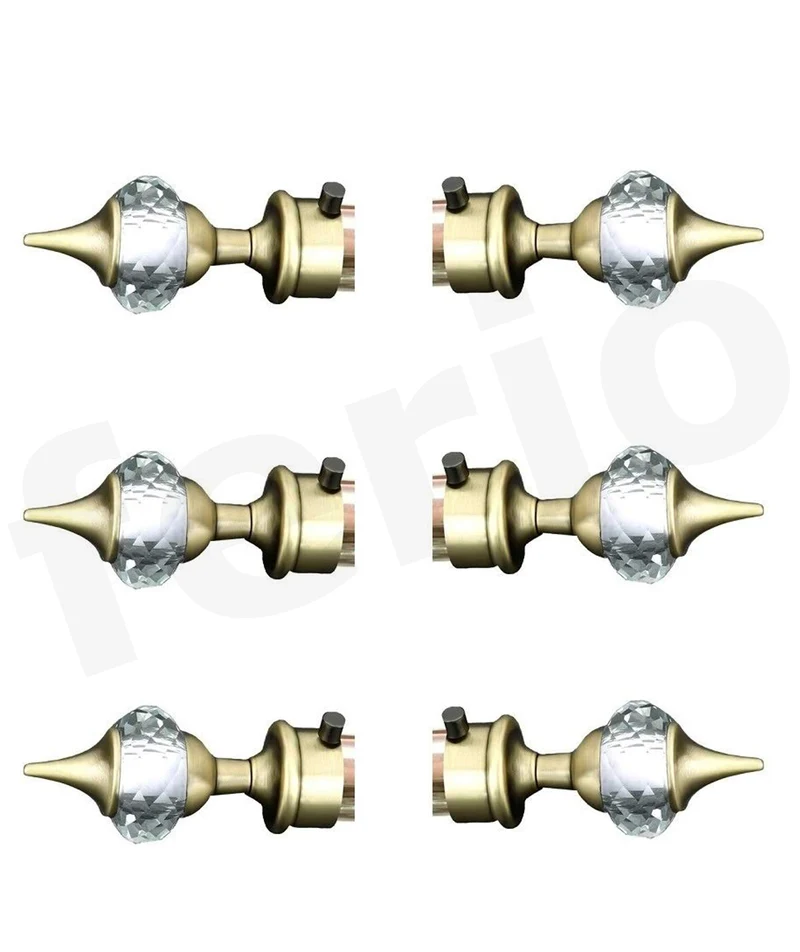 Arena Aluminium Antique Round Curtain Finials (Brass , Standard) 6 Pieces,Eyelet