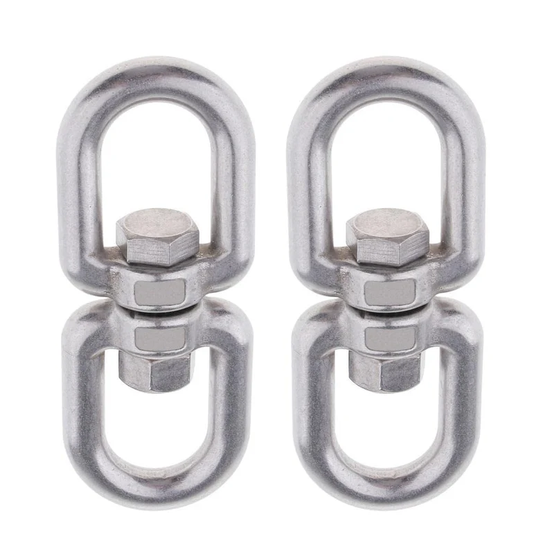 VMS INDIA 2Pcs Stainless Swivel Ring Sturdy Durable Double Ended Swivel Eye for Swings